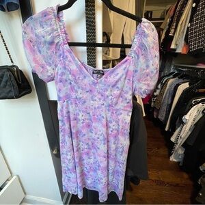 Metallic baby doll dress